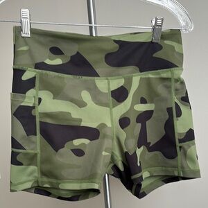 Olive Camo Athletic Shorts for Women